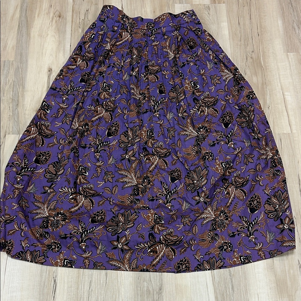 Ruff Hewn Floral‎ Purple cotton Skirt